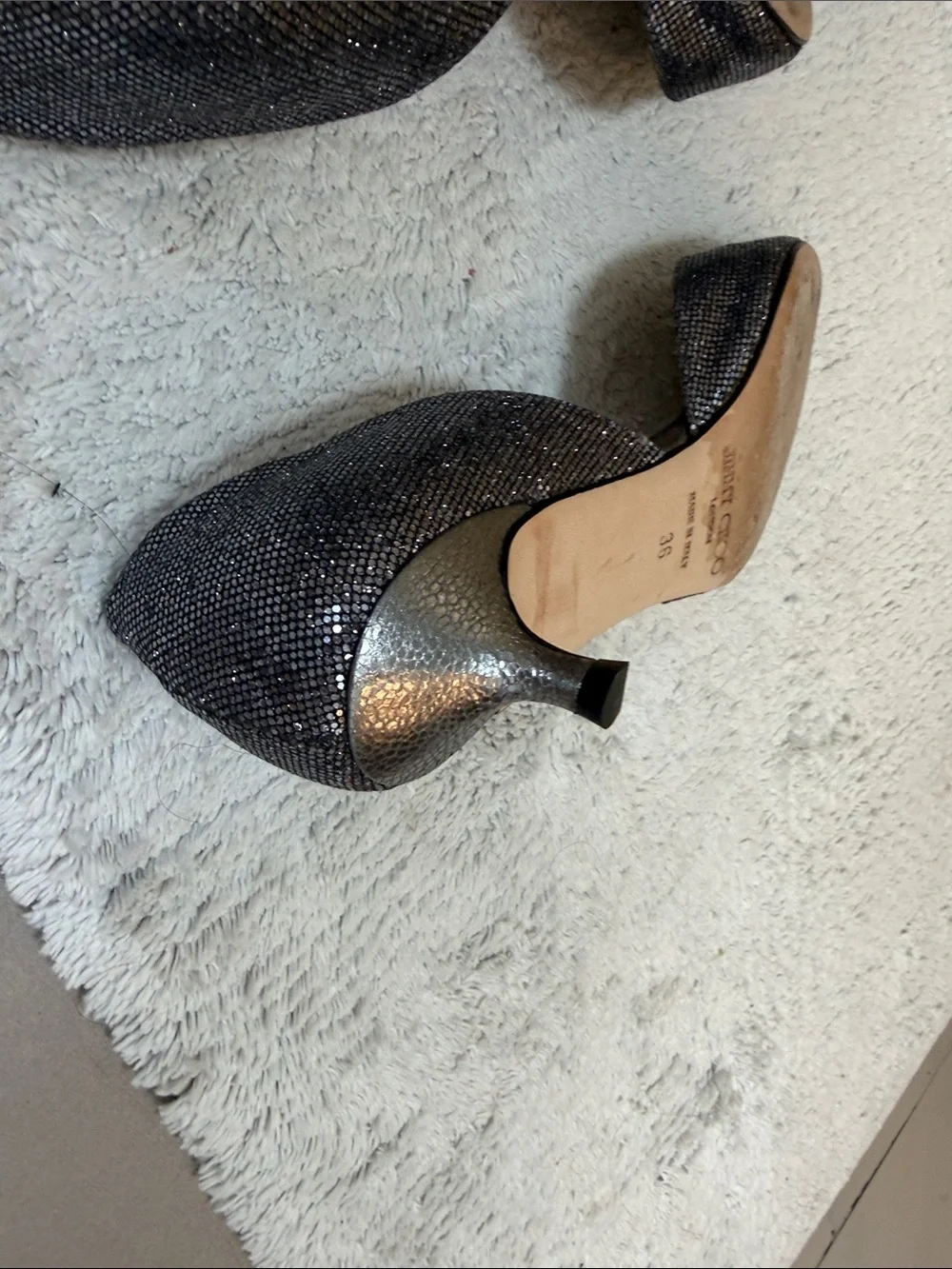 Jimmy Choo Black D'Orsay Sparkle Heels 36 - Picture 4 of 6
